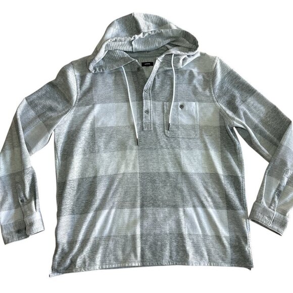 Express| Plaid Hooded Popover Sweater Flannel | Size L - Picture 1 of 5